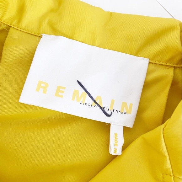 New Remain Birger Christensen Storm Shirt Jacket Yellow Size 10 - Picture 6 of 9